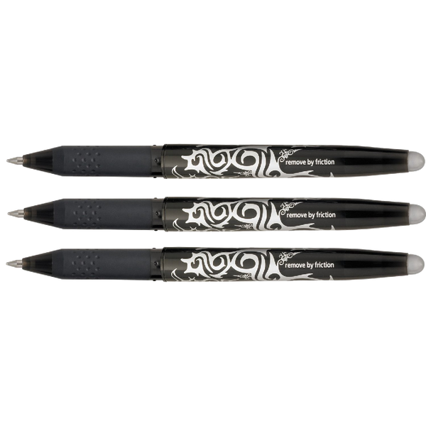 Pilot Frixion Erasable Rollerball Pack of 3 Black