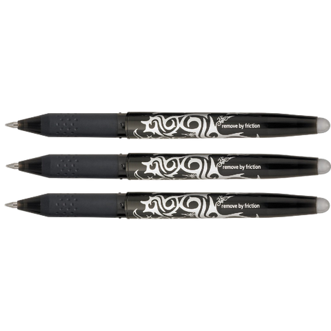 Pilot Frixion Erasable Rollerball Pack of 3 Black