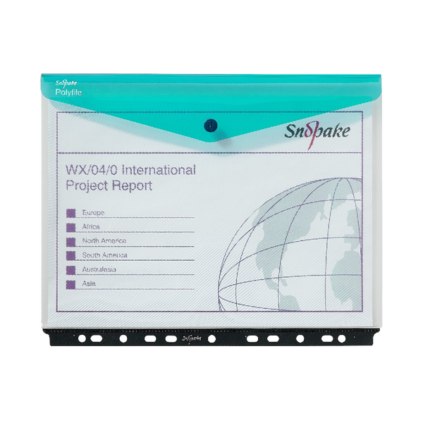 Snopake 15694 Polyfile A4 High Capacity Ring Binder Popper Wallet Landscape