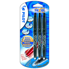 Pilot Frixion Erasable Rollerball Pack of 3 Black